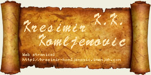 Krešimir Komljenović vizit kartica